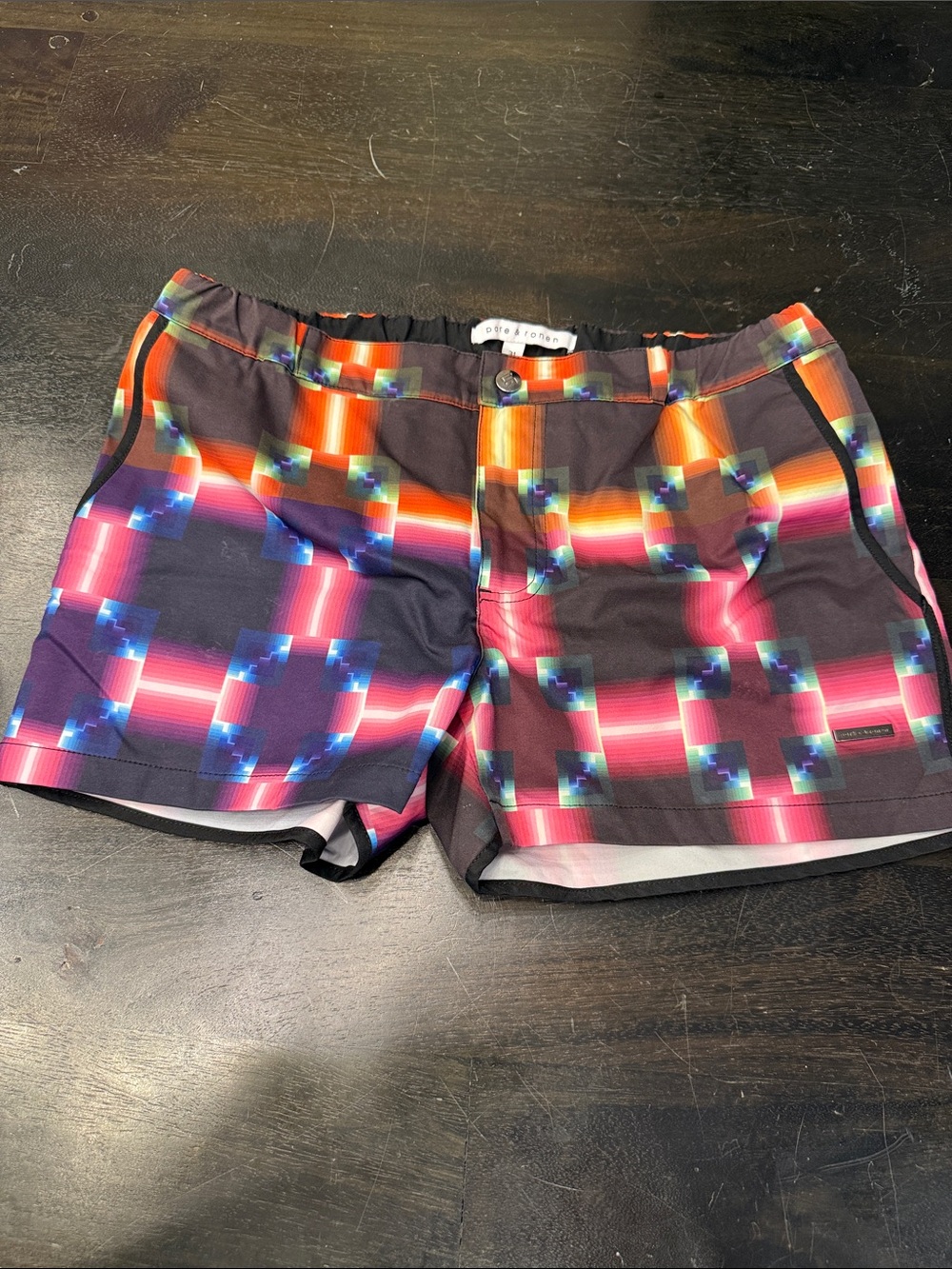Parke & Ronen Men’s Multicolor Geometric Swim Trunks - 31